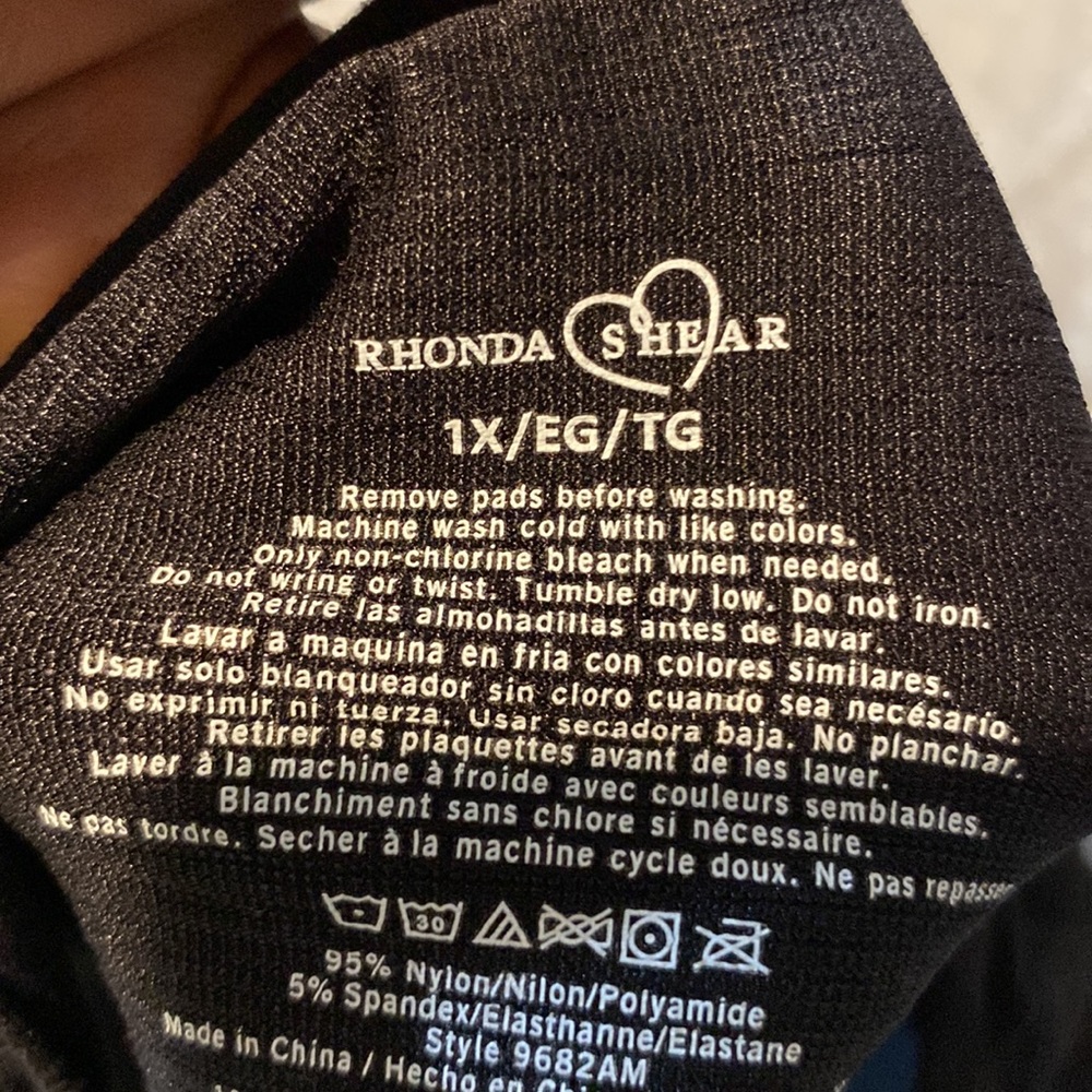 Rhonda Shear size 1X Strapless Bra New With Tags black only - Picture 3 of 6
